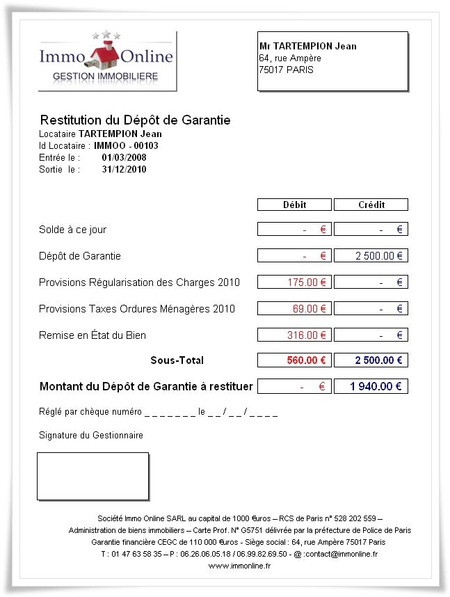 comment se faire rembourser le depot de garantie